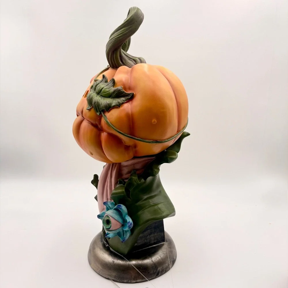 Hallow Home Halloween Pumpkin Head Bust Eyeball Flower Spooky Decor Sculpture